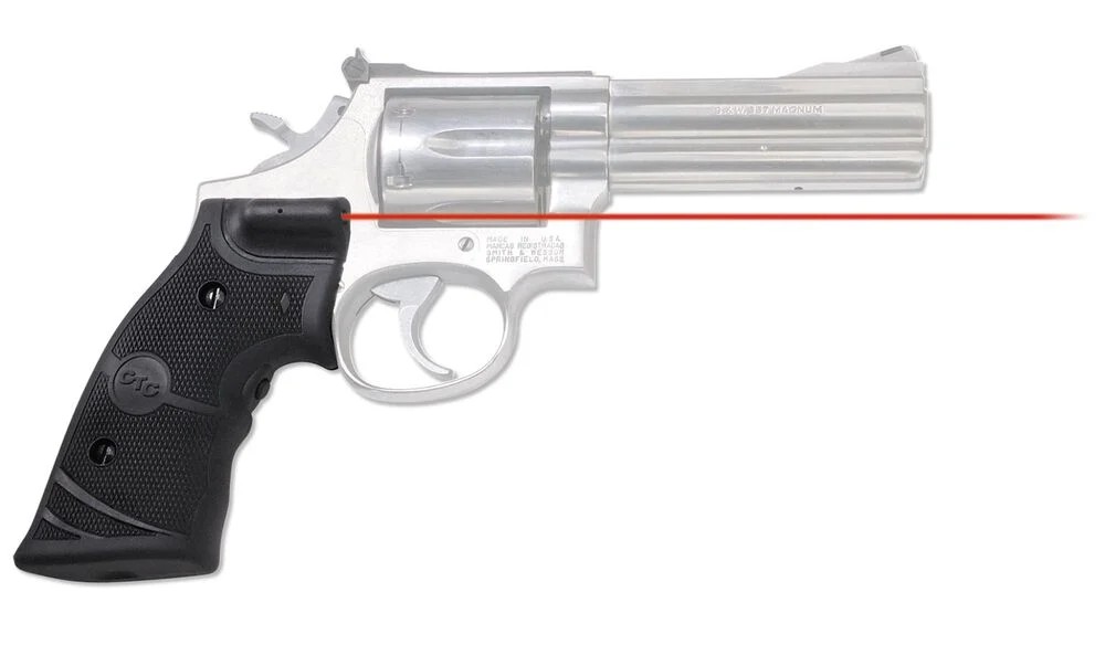 CRIMSON TRACE 011290 LASERGRIPS  FITS S&W K & L FRAMES ROUND BUTT, RED LASER 633NM WAVELENGTH 5MW OUTPUT, BLACK POLYMER