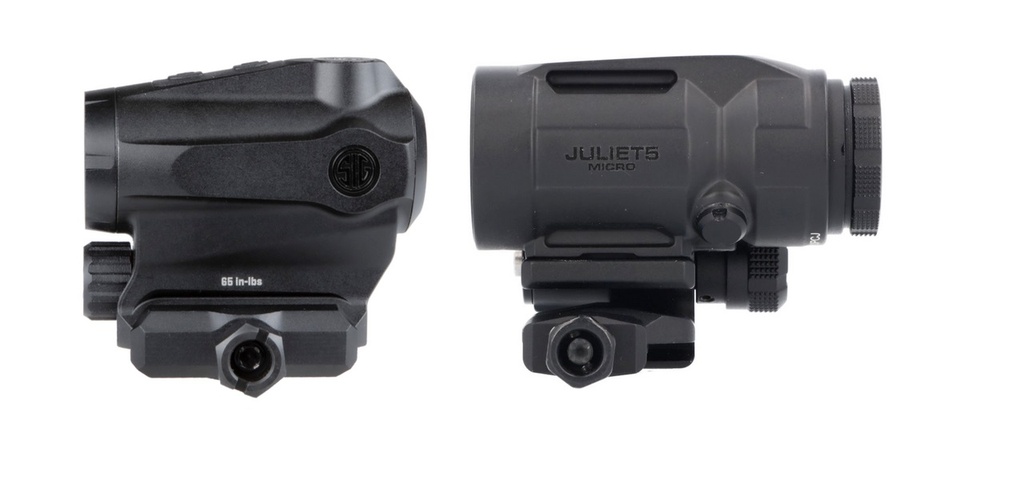 SIG SAUER ELECTRO-OPTICS SORJ5X201 ROMEO5XDR W/JULIET5 MICRO MAGNIFIER BLACK 1X20MM/5X24MM, 2 MOA RED DOT/65 MOA CIRCLE MULTI RETICLE
