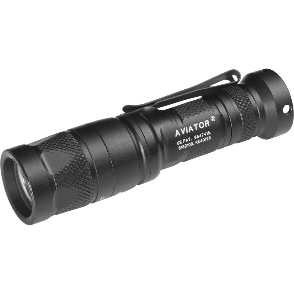 SUREFIRE AVIATORRD AVIATOR  BLACK ANODIZED 1/31/250 LUMENS  WHITE/RED LED