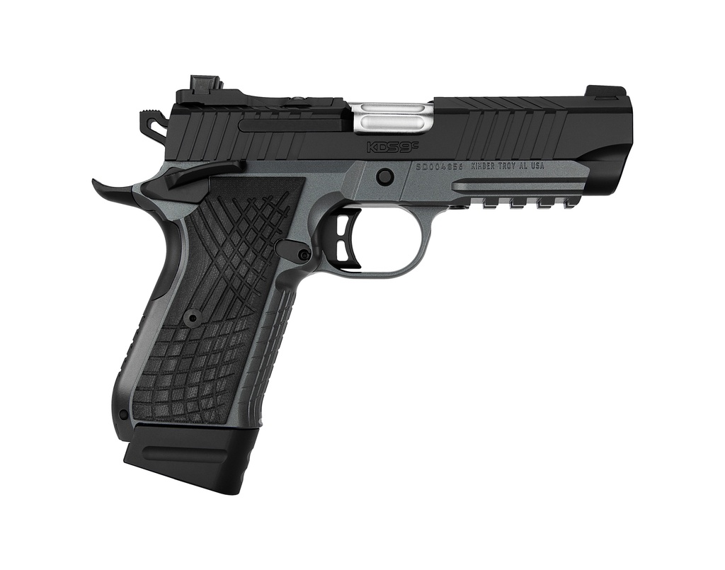 KIMBER MFG.,INC 3100015 KDS9C  9MM 15+1 4.09" KIMPRO GRAY/BLACK FRONT AND REAR SERRATIONS STAINLESS STEEL BLACK CROSSHATCH CUT G-10 GRIP