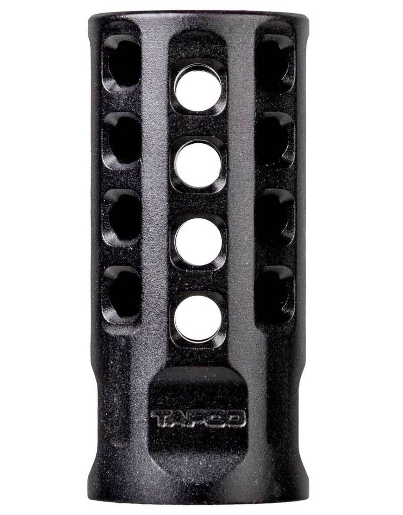 TAPCO TAP22004  MUZZLE BRAKE BLACK ANODIZED ALUMINUM 1/2"X28 THREADS 2" OAL .920" DIAMETER 22 LR