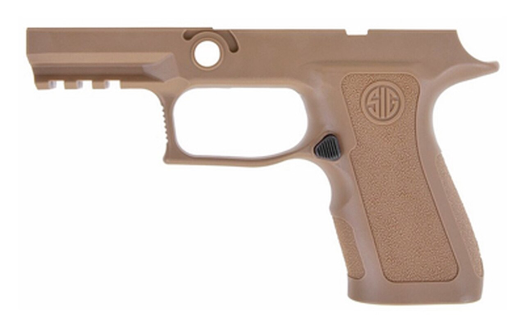 SIG SAUER GRIPMODXC943MCOY P320 GRIP MODULE X-SERIES COMPACT (MEDIUM SIZE MODULE), 9MM LUGER/40 S&W/357 SIG, COYOTE POLYMER, FITS SIG P320 (3.60" & 3.90")