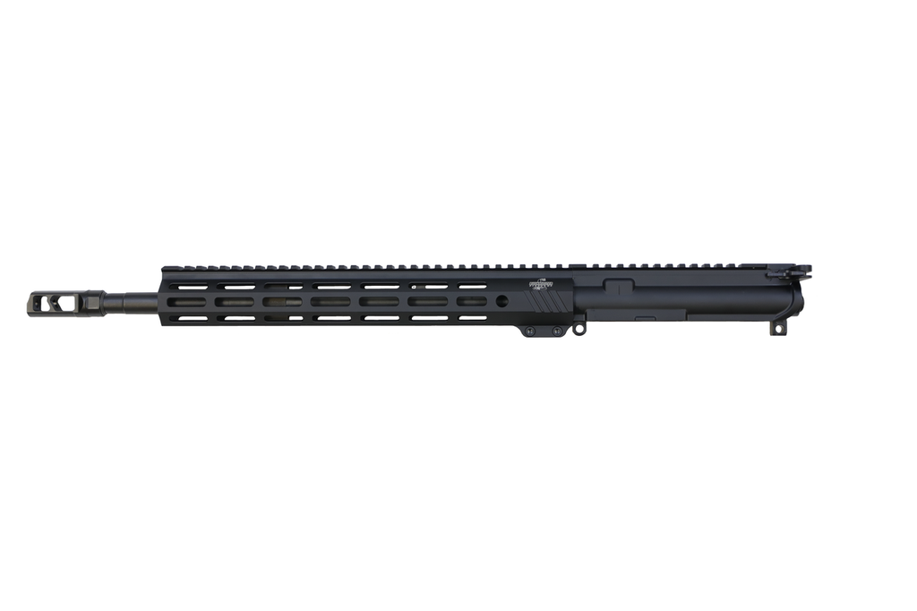 BUSHMASTER 0040011BLK BRAVO ZULU COMPLETE UPPER 5.56X45MM NATO 16" CMV NITRIDE, BLACK, FLAT TOP ALUMINUM REC, 14" BFI M-LOK HANDGAURD, SNAKE CHARMER MUZZLE BRAKE, MID-LENGTH GAS, FITS AR-15