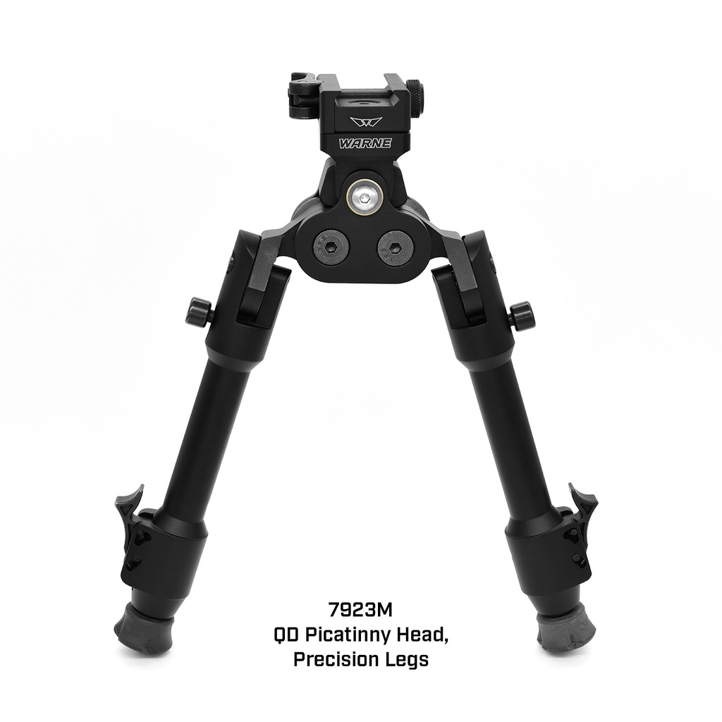 WARNE 7923M SKYLINE PRO BIPOD  BLACK ANODIZED QD PICATINNY HEAD WITH PRECISION LEGS
