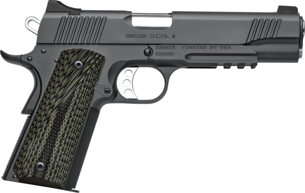 KIMBER MFG, INC 3200336 TLE II  45 ACP 7+1 5" STAINLESS MATCH GRADE BARREL, MATTE BLACK SERRATED STEEL SLIDE, MATTE BLACK STEEL FRAME W/BEAVERTAIL & PICATINNY RAIL, AGGRESSIVELY TEXTURES G-10 GRIP