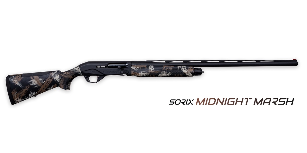 WEATHERBY XMM1228MAG SORIX  FULL SIZE 12 GAUGE SEMI-AUTO 3" 2+1 28" BLACK CERAKOTE VENT RIB BARREL & DRILLED & TAPPED STEEL RECEIVER, MIDNIGHT MARSH SYNTHETIC STOCK W/ADJ SHIM, AMBIDEXTROUS
