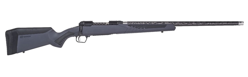 SAVAGE ARMS 57583 110 ULTRALITE FULL SIZE 6.5 PRC 2+1 24" CARBON FIBER THREADED BARREL, BLACK MELONITE DRILLED & TAPPED STAINLESS STEEL RECEIVER, ADJ ACCUSTOCK GRAY SYNTHETIC STOCK, RIGHT HAND