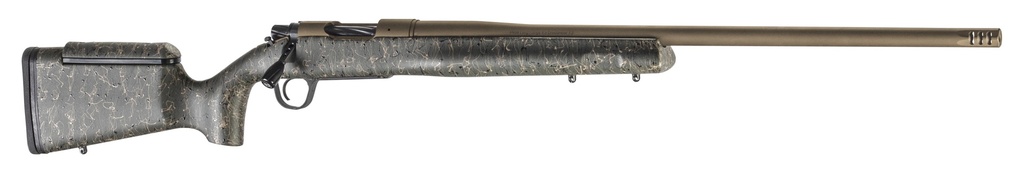 CHRISTENSEN ARMS 8010201700 MESA LONG RANGE 300 PRC 3+1 26" THREADED BARREL, BURNT BRONZE CERAKOTE, GREEN WITH BLACK/TAN WEBBING STOCK