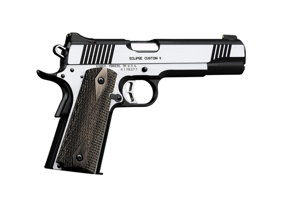 KIMBER MFG.,INC 3200122CA ECLIPSE CUSTOM II (CA) 10MM 8+1 5 BRUSH POLISHED FRONT SERRATIONS STAINLESS STEEL SLIDE LAMINATED GRAY/BLACK DOUBLE DIAMOND GRIP