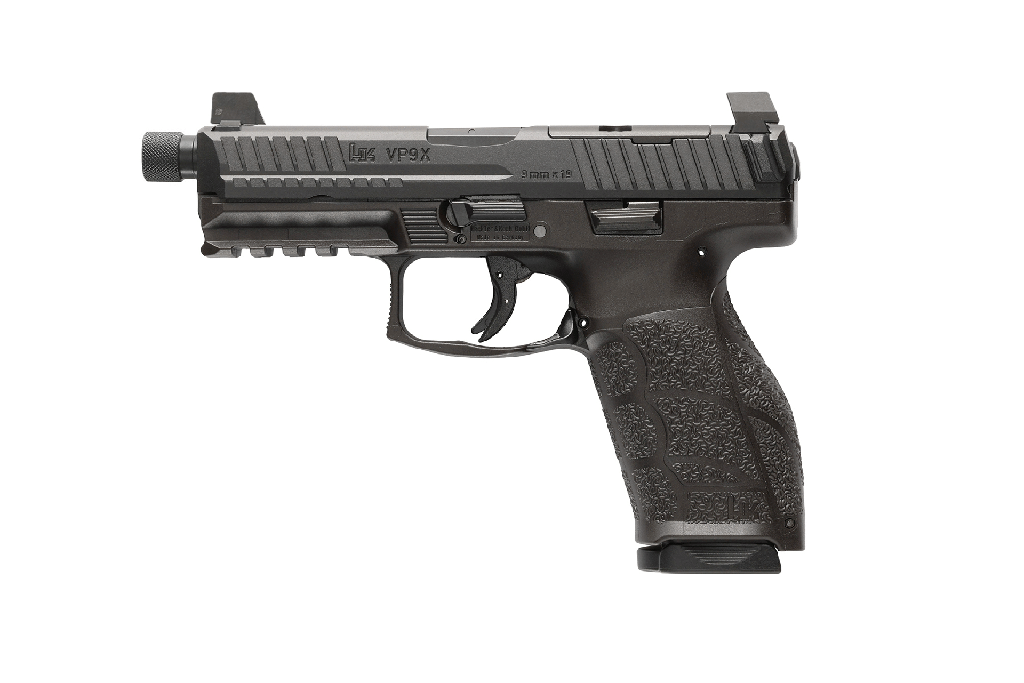 HK 81001225 VP9A1 X TACTICAL FULL SIZE 9MM LUGER 10+1 4.70" BLACK THREADED BARREL, BLACK STEEL SERRATED W/OPTIC SLIDE, BLACK POLYMER FRAME W/PICATINNY RAIL, TEXTURED GRIP