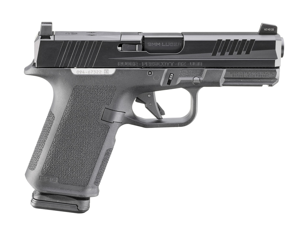 RUGER 19415 RXM  9MM LUGER 15+1 4" BLACK FNC NITRIDE ALLOY STEEL BARREL & OPTIC READY/SERRATED SLIDE, BLACK POLYMER FRAME W/ACCESSORY RAIL, TEXTURED GRIP