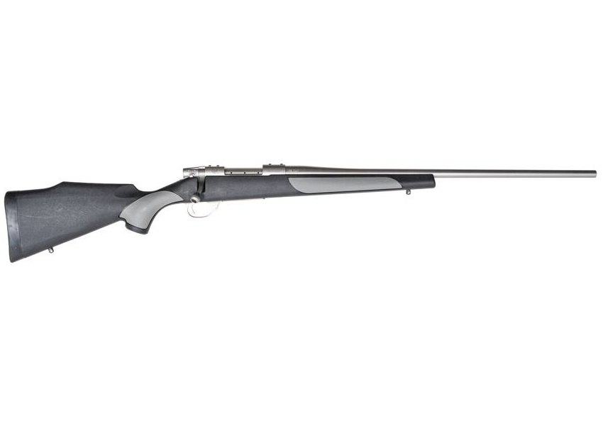WEATHERBY  VANGUARD WEATHERGUARD FULL SIZE 308 WIN 4+1 22" SATIN THREADED BARREL, SATIN STAINLESS STEEL DRILLED & TAPPED RECEIVER, BLACK/GRAY WEATHERGUARD STOCK