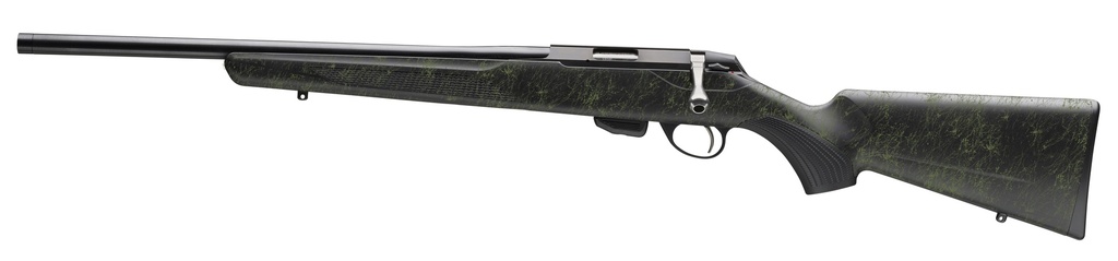 TIKKA JRT1XRT409 T1X ROUGHTECH 17 HMR 10+1 20" BLUED THREADED BARREL, BLUED DRILLED & TAPPED RECEIVER, EMERALD ROUGHTECH SYNTHETIC STOCK, LEFT HAND
