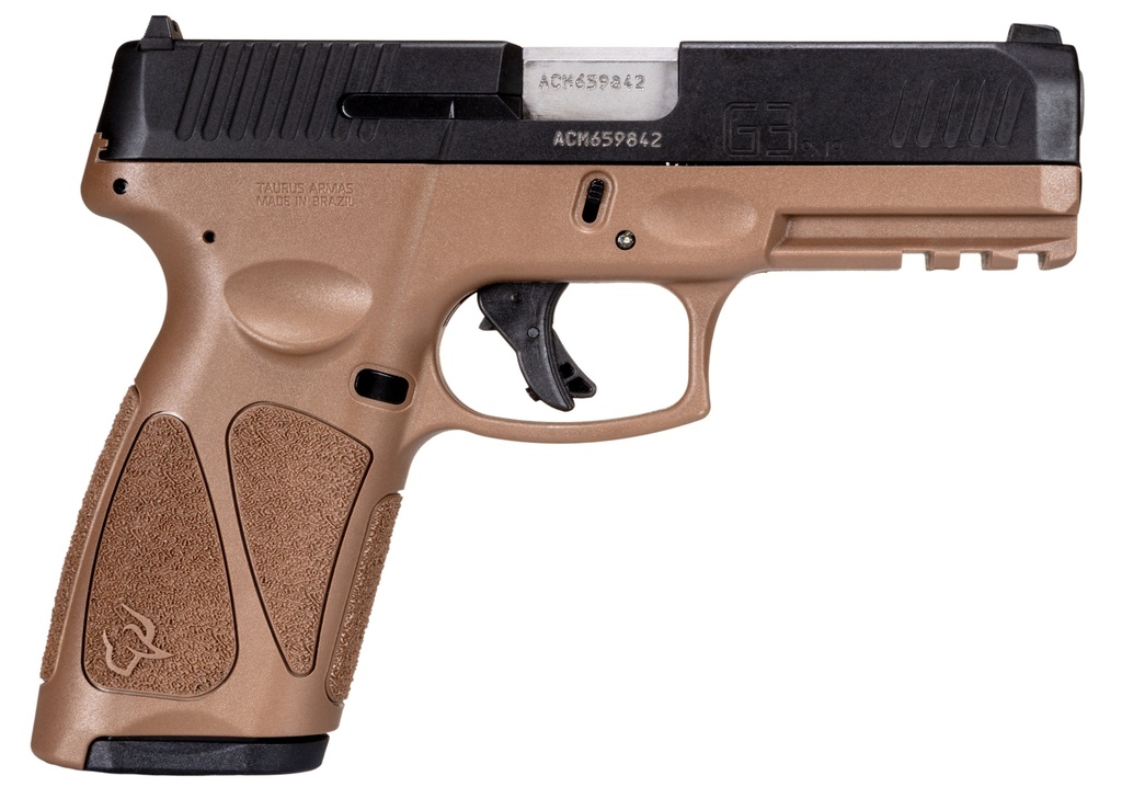 TAURUS 1-G3B941B G3  FULL SIZE FRAME 9MM LUGER 17+1 4" STAINLESS STEEL BARREL, BLACK STAINLESS STEEL SERRATED SLIDE, BROWN POLYMER FRAME W/PICATINNY RAIL
