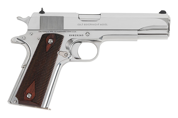 COLT MFG O1911CBS 1911 GOVERNMENT 45 ACP 8+1 5" STAINLESS STEEL BARREL, BRIGHT STAINLESS SERRATED SLIDE, BRIGHT STAINLESS STEEL FRAME W/BEAVERTAIL