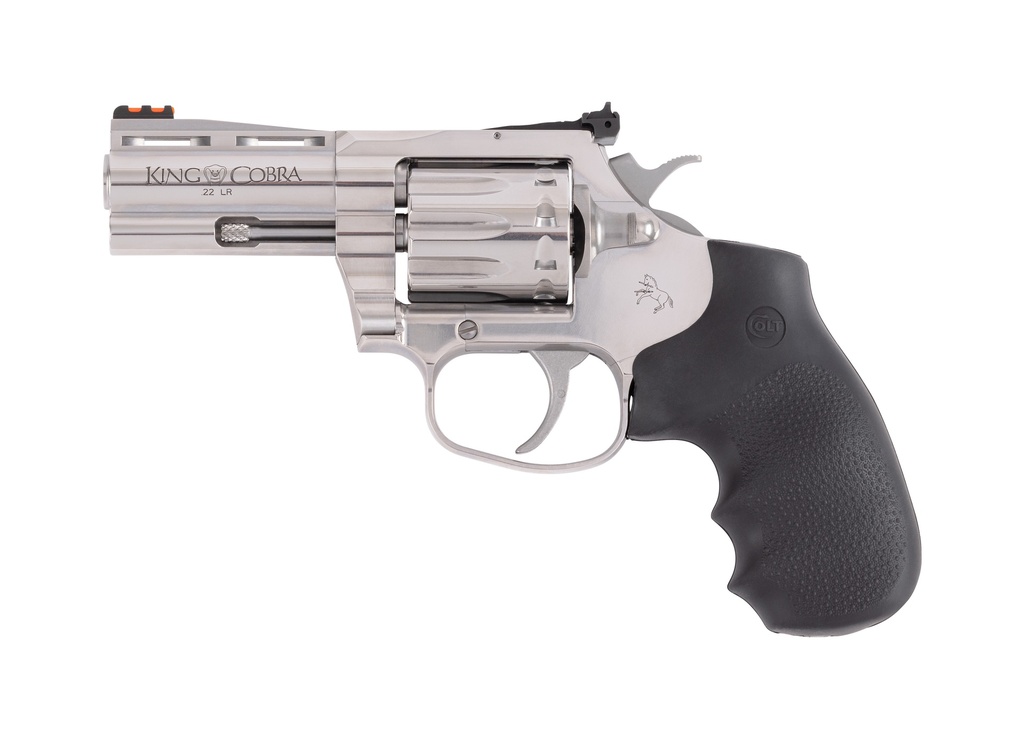 COLT MFG KCOBRA22SP3RFO KING COBRA  22 LR 10 SHOT 3" STAINLESS VENT RIB BARREL, STAINLESS CYLINDER & FRAME, BLACK RUBBER GRIP