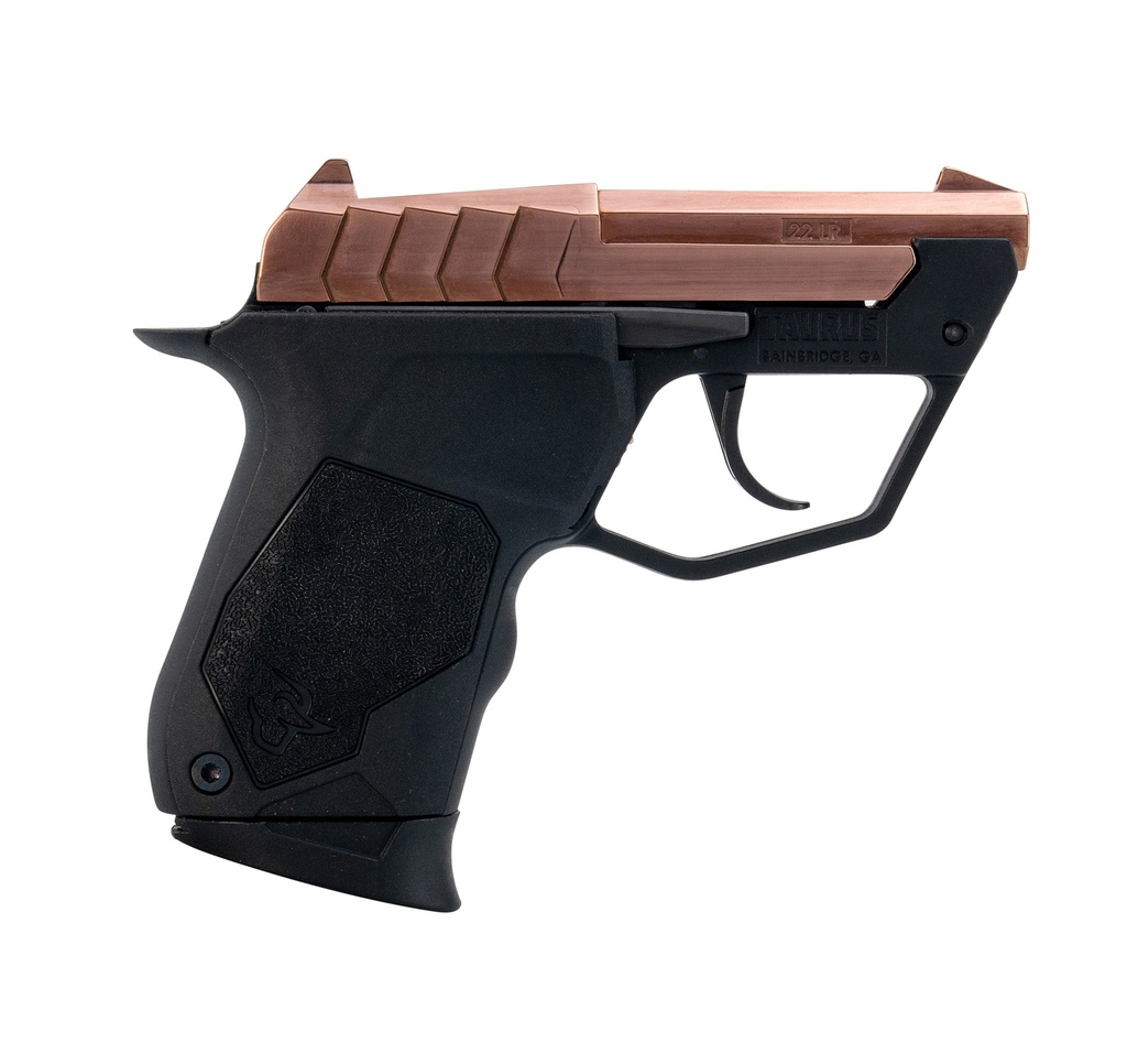 TAURUS 1-22TUC13RG 22TUC  MICRO-COMPACT FRAME 22 LR 9+1 2.50" POLISHED ROSE GOLD PVD STEEL TIP-UP BARREL, ROSE GOLD PVD SERRATED STAINLESS STEEL SLIDE, BLACK POLYMER FRAME, BLACK POLYMER GRIP