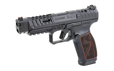 CANIK HG7010R-N SFX RIVAL-S FULL SIZE FRAME 9MM LUGER 18+1 5" BLACK STEEL BARREL, BLACK STEEL OPTIC READY/PORTED/SERRATED SLIDE, BLACK STEEL FRAME W/PICATINNY RAIL, ROSEWOOD GRIP