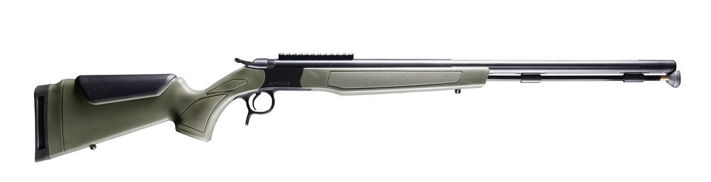 CVA PR2048NM OPTIMA  50 CAL 26" BLACK NITRIDE FLUTED BARREL, 0 MOA PICATINNY RAIL, BLACK STEEL RECEIVER, FIXED OD GREEN SYNTHETIC STOCK