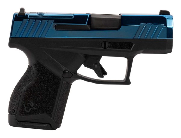 TAURUS 1-GX4M931-10B GX4  MICRO-COMPACT FRAME 9MM LUGER 10+1 3.06" SATIN BLACK DLC STAINLESS STEEL BARREL, BLUE PVD SERRATED ALLOY STEEL SLIDE, MATTE BLACK STAINLESS STEEL FRAME, TEXTURED GRIP