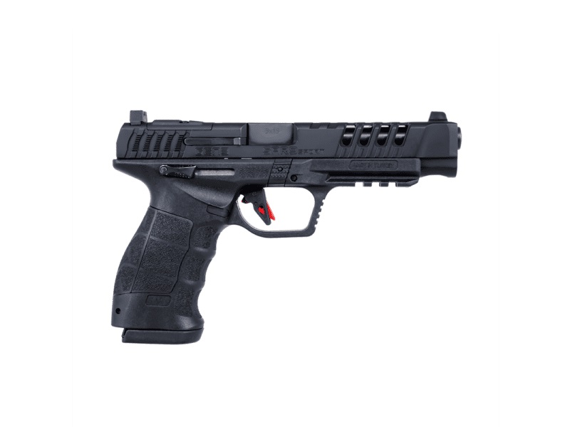 SAR USA SARSPTG3BL SAR9 SPORT GEN3 9MM LUGER 19+1 5.20" BLACK STEEL BARREL, BLACK LIGHTENING CUT/OPTIC READY/SERRATED STEEL SLIDE, BLACK POLYMER FRAME W/PICATINNY RAIL, INTERCHANGEABLE BACKSTRAP