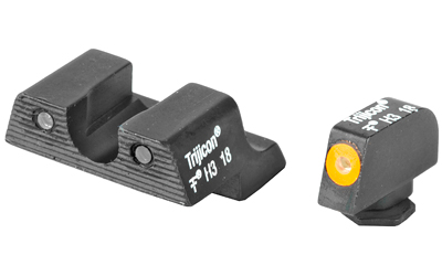 TRIJICON 600846 HD XR NIGHT SIGHT SET GREEN TRITIUM/ORANGE OUTLINE FRONT, GREEN TRITIUM REAR, BLACK FRAME, FITS GLOCK/48/43/43X/43E EXCLUDES MOS