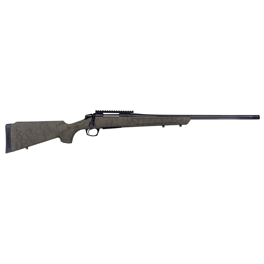 CVA CR3989G CASCADE XT 6.5 PRC 2+1 24" GRAPHITE BLACK CERAKOTE FLUTED THREADED BARREL, GRAPHITE BLACK CERAKOTE PICATINNY RAIL, FIXED OD GREEN W/BLACK WEBBING SYNTHETIC STOCK, RIGHT HAND
