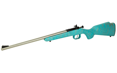 CRICKETT KSA2446 GEN2  YOUTH 22 LR 1RD 16.13" STAINLESS SINGLE SHOT BARREL, STAINLESS STEEL RECEIVER, BLUE W/GOLD WEBBING FIXED SYNTHETIC STOCK