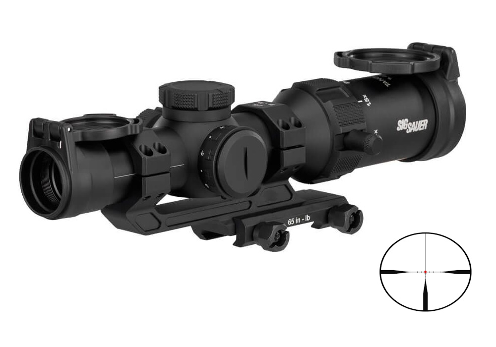 SIG SAUER ELECTRO-OPTICS SOTS41000 TANGO-SPR  BLACK 1-4X24MM 30MM, TUBE ILLUMINATED HELLFIRE FL-4 RETICLE