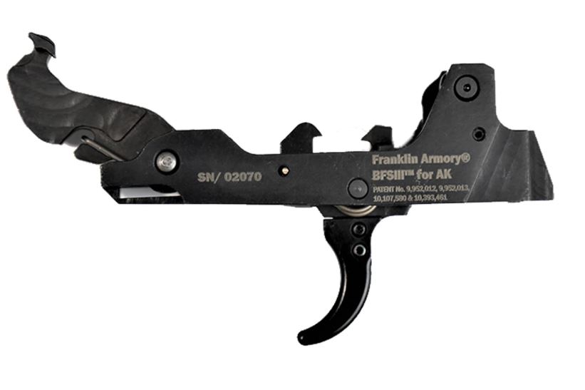 FRANKLIN ARMORY 0350002BLK  BINARY 9MM BLACK CURVED TRIGGER FITS AK PLATFORM
