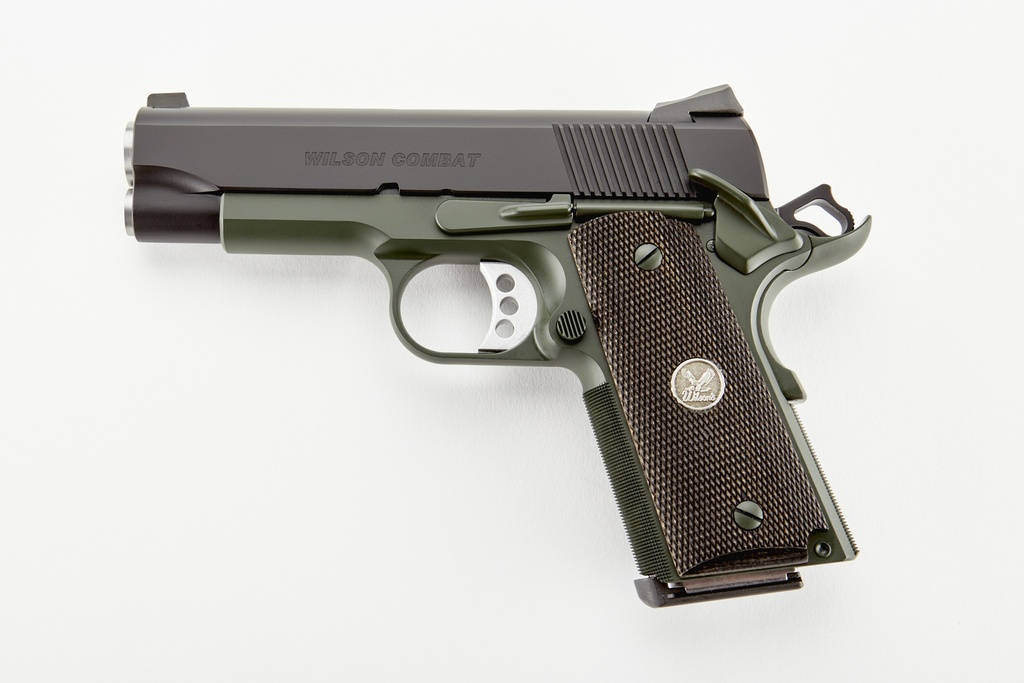 WILSON COMBAT WCQBCTACA CQB *CA COMPLIANT COMPACT FRAME 45 ACP 8+1 4" STAINLESS MATCH GRADE BARREL, CARBON STEEL STEEL FRAME W/BEAVERTAIL, DIAMOND WOOD GRIP