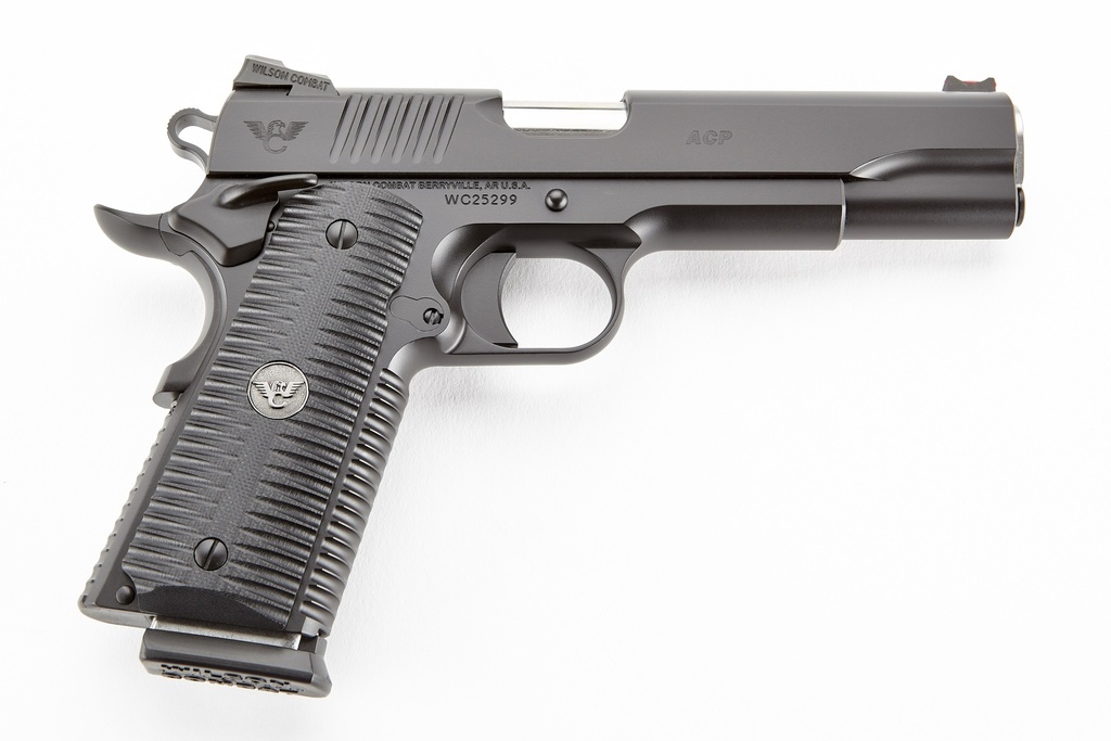 WILSON COMBAT ACPFS45A ACP FULL-SIZE SAO 45 ACP 5" 8+1 BLACK ARMOR-TUFF CARBON STEEL FRAME/SLIDE BLACK G10 EAGLE CLAW GRIPS AMBI THUMB SAFETY