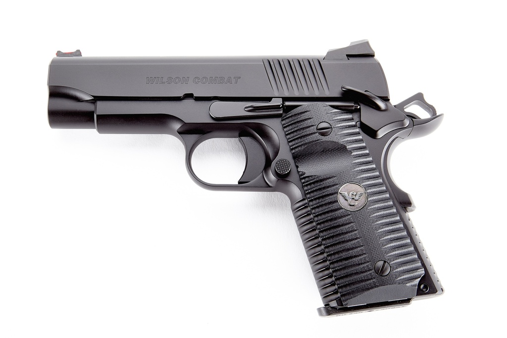 WILSON COMBAT ACPCP45 ACP COMPACT SAO 45 ACP 4" 7+1 BLACK ARMOR-TUFF CARBON STEEL BLACK G10 EAGLE CLAW GRIP