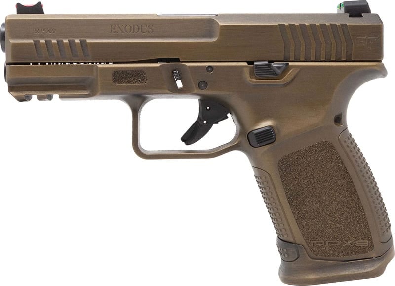 GFORCE ARMS GFRPX3C9BNZ EXODUS  9MM LUGER 15+1 4.02" BLACK STEEL BARREL, BRONZE CERAKOTE SERRATED STEEL SLIDE, BRONZE CERAKOTE POLYMER FRAME W/ACCESSORY RAIL, TEXTURED GRIP