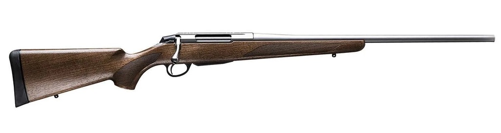 TIKKA JRTXA71520MT T3X HUNTER FULL SIZE 243 WIN 3+1 20" MATTE STAINLESS FLUTED THREADED BARREL, MATTE DRILLED & TAPPED STAINLESS STEEL RECEIVER, FIXED OILED WALNUT WOOD STOCK, RIGHT HAND