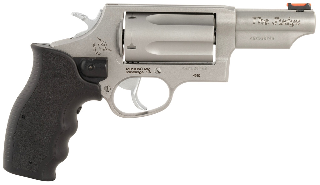 TAURUS 2-441039TVL JUDGE W/LASER COMPACT 45 COLT (LONG COLT)/410 BORE 2.50" CHAMBER 5RD 3" STAINLESS STEEL BARREL, CYLINDER & STAINLESS STEEL FRAME, VIRIDIAN LASER, TRANSFER BAR SAFETY