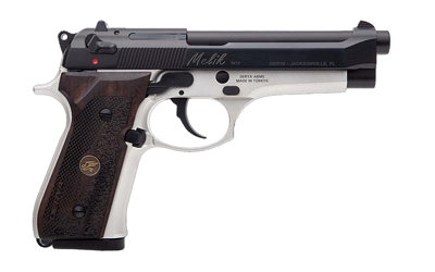 DERYA FIREARMS MELIK9TTTR MELIK  9MM LUGER 17+1 4.90" BLACK MELONITE STEEL BARREL, BLACK MELONITE SERRATED STEEL SLIDE, SILVER ANODIZED ALUMINUM FRAME, DARK WALNUT GRIP