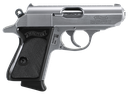 WALTHER ARMS 4796001 PPK  380 ACP 6+1 3.30" STAINLESS STEEL BARREL, MATTE STAINLESS SERRATED ZINC ALLOY SLIDE, STAINLESS ALUMINUM FRAME W/BEAVERTAIL, BLACK POLYMER GRIP, MANUAL THUMB SAFETY