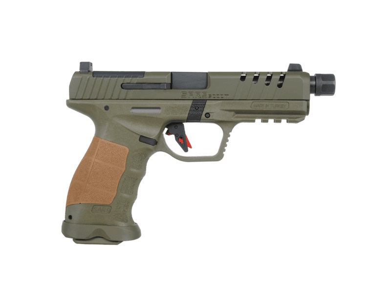 SAR USA SAR9SOCOMOD10 SAR9 SOCOM 9MM 10+1 5.20" STEEL SLIDE OD GREEN POLYMER GRIP