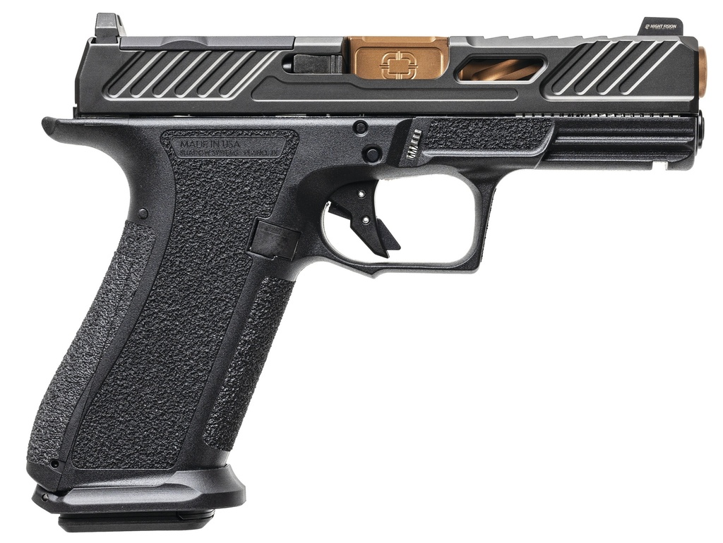 SHADOW SYSTEMS SS3039CA XR920 ELITE 9MM 10+1 BRONZE TICN BLACK NITRIDE OPTIC CUT/SERRATED/WINDOW CUT STAINLESS STEEL SLIDE BLACK BLACK INTERCHANGEABLE BACKSTRAP GRIP *CA COMPLIANT