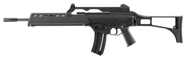 HK 81000994 G36  22 LR 20+1 18.13" BLACK BARREL W/FLASH SUPPRESSOR, BLACK RECEIVER W/PICATINNY RAIL, BLACK FOLDING SYNTHETIC STOCK, BLACK POLYMER GRIP