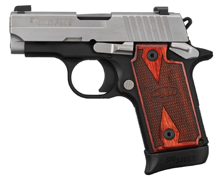 SIG SAUER 238380TXR3 P238 TWO-TONE 380ACP 6/7RDS 2.70" STAINLESS BEAD BLAST SLIDE BLACK ANODIZED CHECKERED ROSEWOOD GRIP