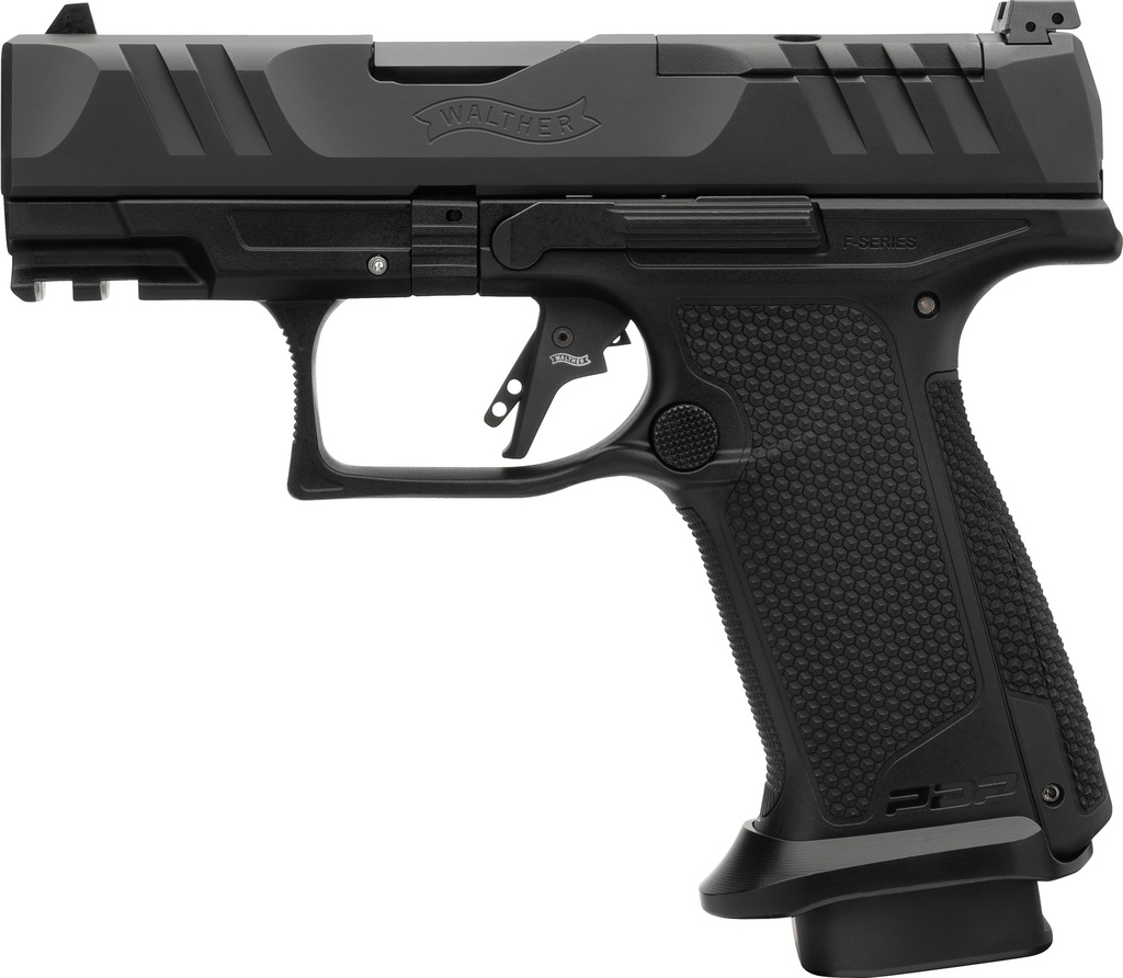 WALTHER ARMS 4796042 PDP F-SERIES PRO 9MM LUGER 18+1 3.50" BLACK STEEL BARREL, BLACK SERRATED/OPTIC READY STEEL SLIDE, BLACK POLYMER FRAME W/PICATINNY RAIL, MEDIUM BACKSTRAP GRIP