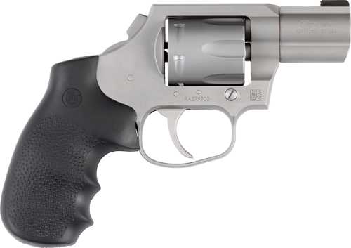 COLT MFG KCOBRASM2BB KING COBRA  SMALL 357 MAG 6 SHOT 2" MATTE STAINLESS STEEL BARREL, CYLINDER FRAME, BLACK HOGUE OVERMOLDED GRIPS, CONCEALED HAMMER