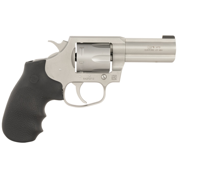 COLT MFG KCOBRASM3BB KING COBRA  SMALL 357 MAG 6 SHOT 3" MATTE STAINLESS STEEL BARREL, CYLINDER FRAME, BLACK HOGUE OVERMOLDED GRIPS, EXPOSED HAMMER