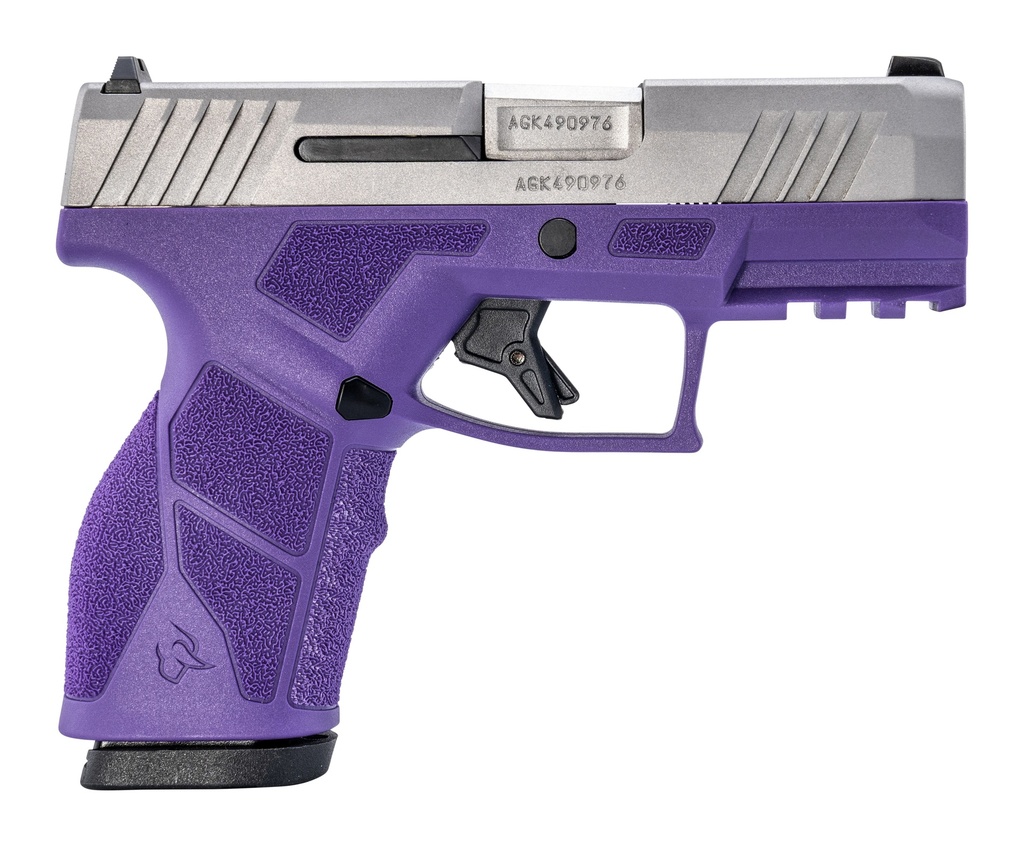 TAURUS 1-GX2939DP GX2  9MM LUGER 13+1 3.37" MATTE STAINLESS STEEL BARREL, MATTE SERRATED STAINLESS STEEL SLIDE, DARK PURPLE POLYMER FRAME W/PICATINNY RAIL, POLYMER GRIP