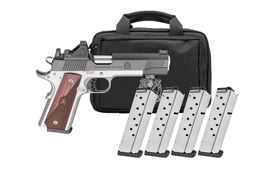 SPRINGFIELD ARMORY PX9119LAOS 1911 RONIN 9MM 9+1 5" STAINLESS STEEL BARREL OPTIC READY BLUED SLIDE CROSSED CANNONS CHECKERED GRIP