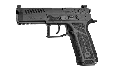CZ-USA 01670 P-09 F NOCTURNE FULL SIZE FRAME 9MM LUGER 10+1 4.53" BLACK STEEL BARREL, BLACK OPTIC CUT/SERRATED STEEL SLIDE, BLACK POLYMER FRAME W/PICATINNY RAIL, TEXTURED GRIP