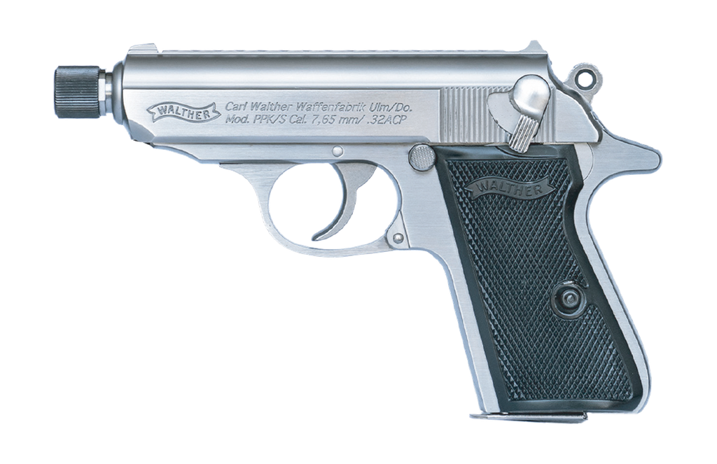WALTHER ARMS 4796044 PPK/S  CARRY FRAME 32 ACP 7+1 3.30" STAINLESS STEEL THREADED BARREL, STAINLESS SERRATED STEEL SLIDE, STAINLESS ALUMINUM FRAME W/BEAVERTAIL, TEXTURED POLYMER GRIP