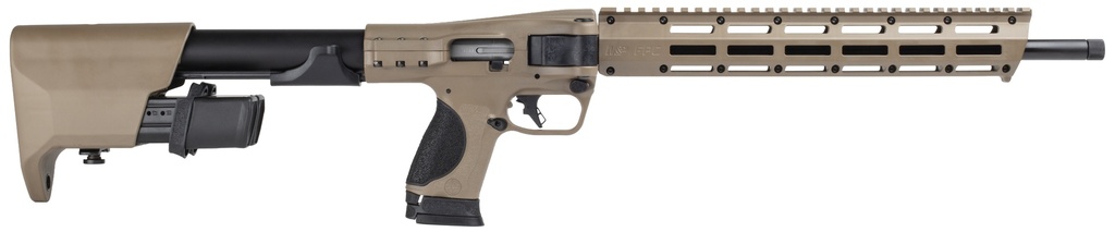 SMITH & WESSON 14376 M&P FPC  9MM LUGER 23+1 18.60" BLACK OXIDE FLAT DARK EARTH CERAKOTE ALUMINUM RECEIVER M-LOK HANDGUARD POLYMER STOCK PALM SWELL GRIP